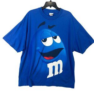 Blue M&M Candy Men's T Shirt Size 2XL 100% Cotton GUC
